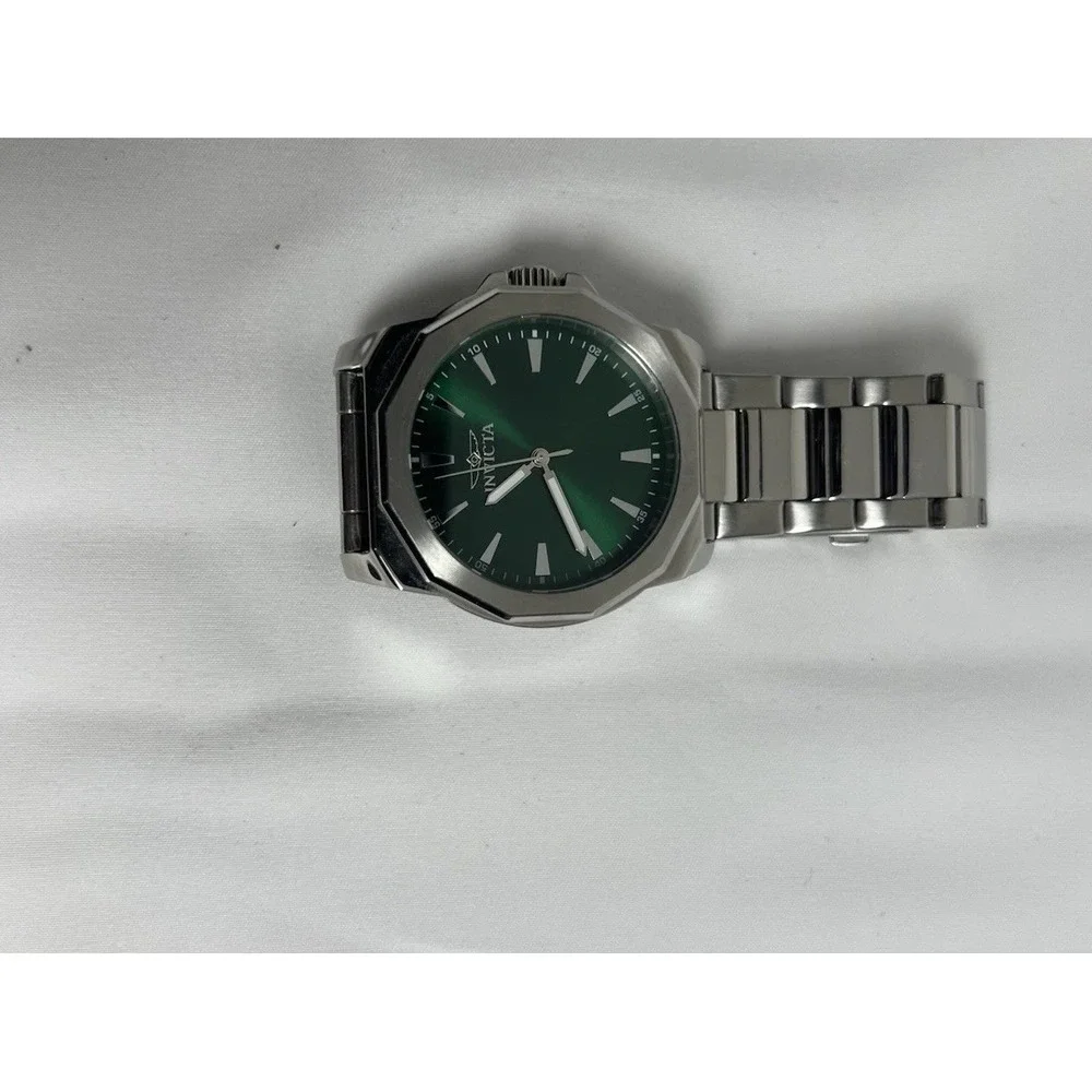 Invicta Mens Specialty Green Dial Stainless Steel Octagonal Watch 43968 Boxed